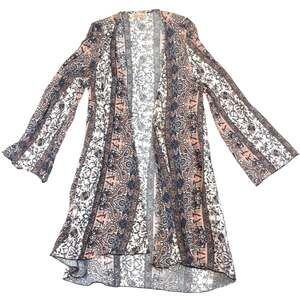 Lavish Floral Long Cardigan Kimono Large